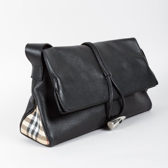 Burberry Haymarket Horn Toggle Shoulder Bag - Picture 1 of 11